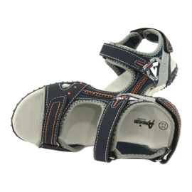 Sandals Sport Sport Leder Einsatz American Club RL19/19 Marine/Grau orange 4