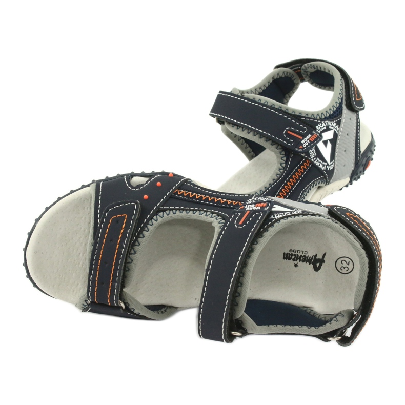Sandals Sport Sport Leder Einsatz American Club RL19/19 Marine/Grau orange 4