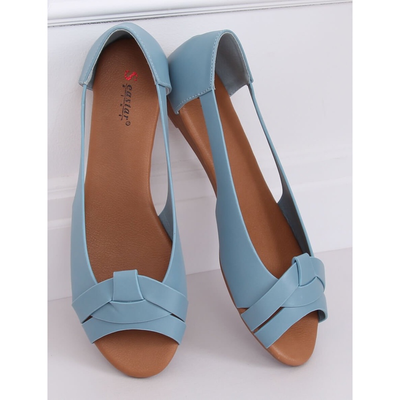 Ballerinas ausgeschnitten blau CC221P Blau 2