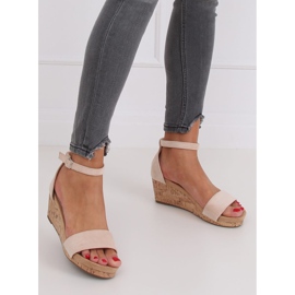 Sandalen auf Korkkeil beige LL-228P Beige 1