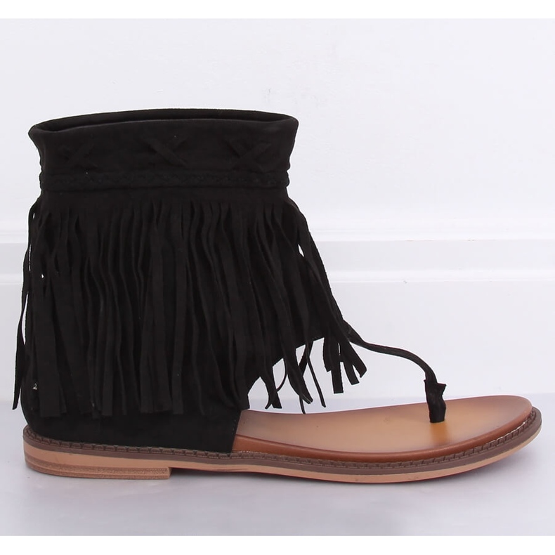 Schwarze Flip-Flops mit Obermaterial NS129P Schwarz 1