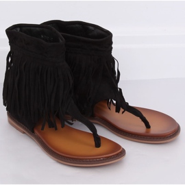 Schwarze Flip-Flops mit Obermaterial NS129P Schwarz 2