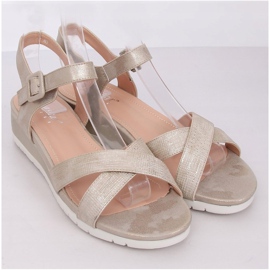 Sandalen mit niedrigem Keilabsatz gold NS115P LT.GOLD golden 1