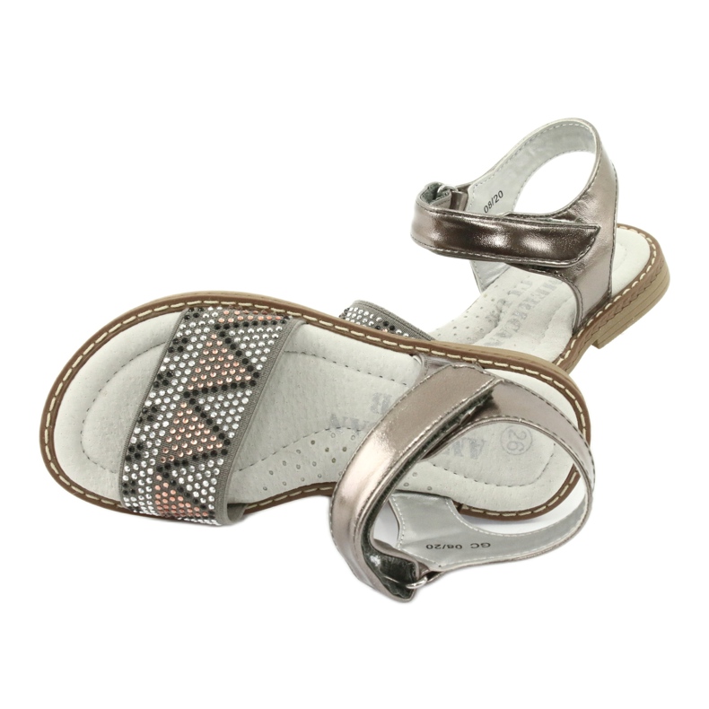 American Club Sandalen Mädchen silber- 5