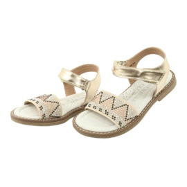 American Club Mädchen goldene Sandalen mit Pailletten Ledereinsatz GC08/20 3