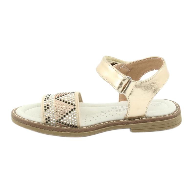 American Club Mädchen goldene Sandalen mit Pailletten Ledereinsatz GC08/20 2