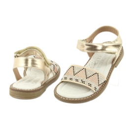 American Club Mädchen goldene Sandalen mit Pailletten Ledereinsatz GC08/20 4