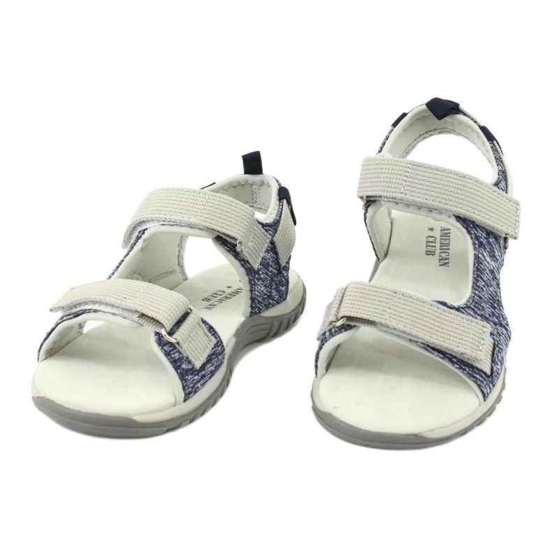 Sandalen mit Ledereinsatz American Club RL25/20 in Marineblau und Grau 2
