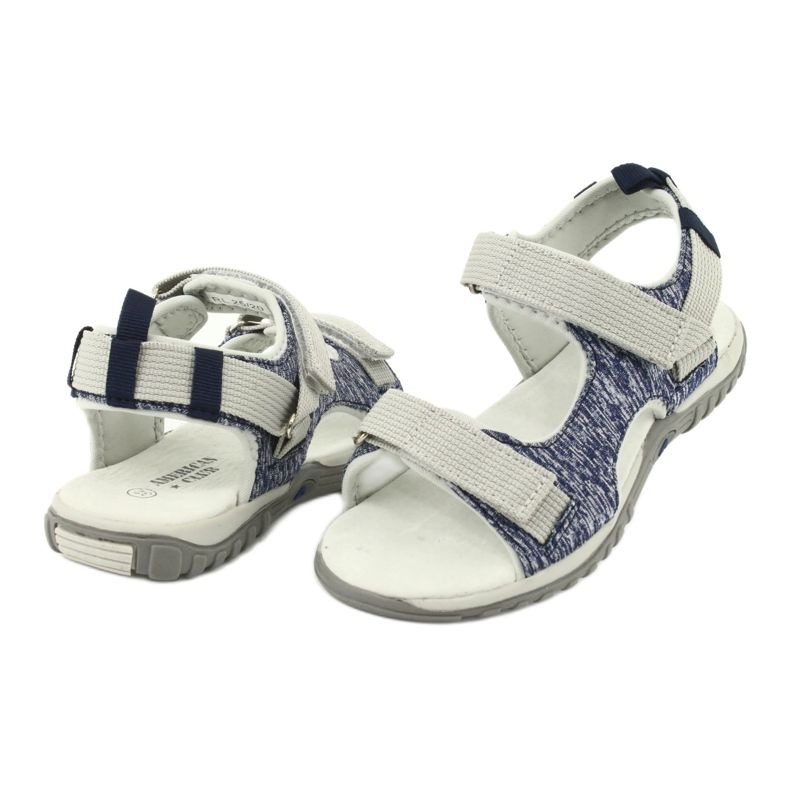 Sandalen mit Ledereinsatz American Club RL25/20 in Marineblau und Grau 3