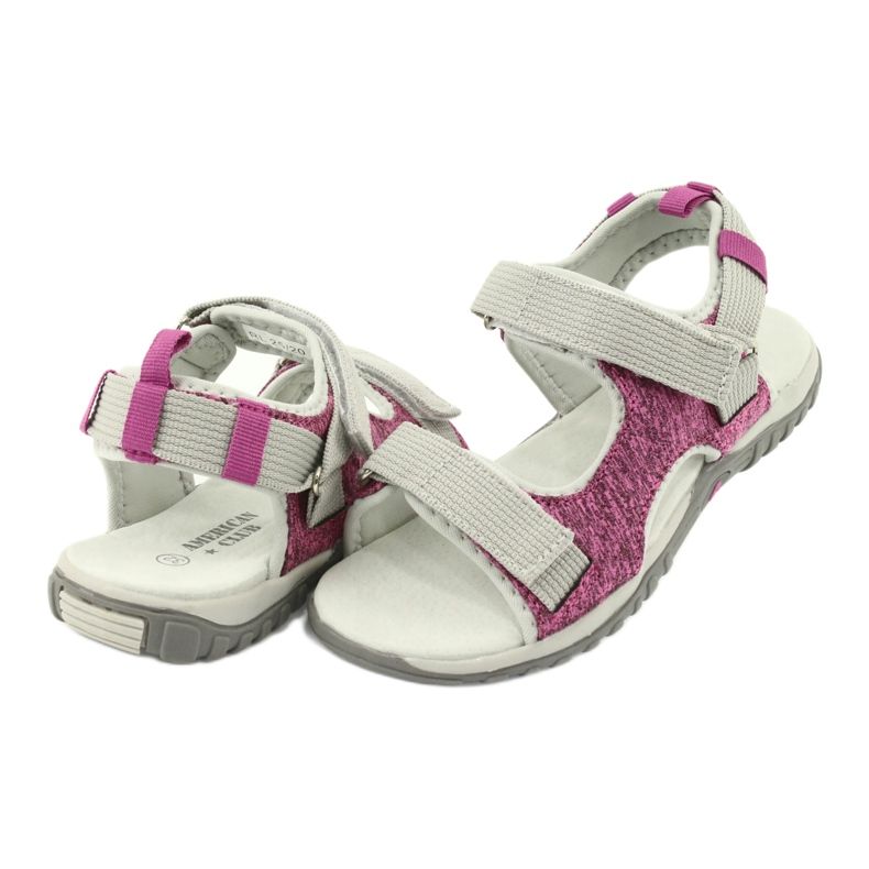 American Club Mädchensandalen mit einem Ledereinsatz RL25/20 Pink/Grau rosa 3