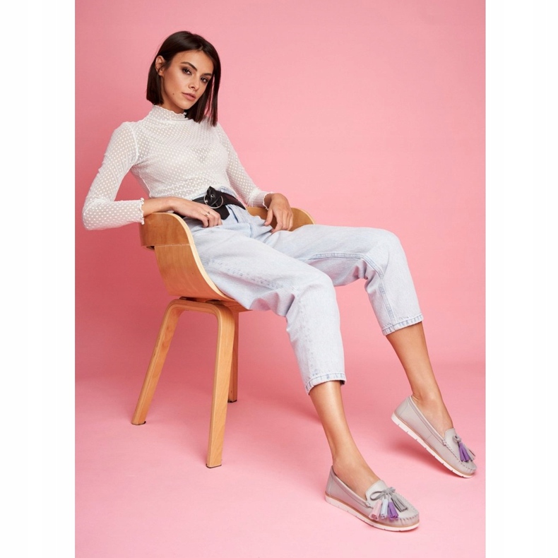 EVE Damen Slipper Leder Grau Bebbo 1