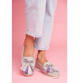 EVE Damen Slipper Leder Grau Bebbo 2