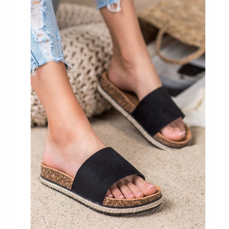 Schwarze VINCEZA Hausschuhe 2