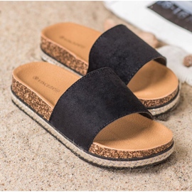 Schwarze VINCEZA Hausschuhe 1