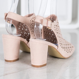 Goodin Durchbrochene Sandalen mit Wildleder braun 1