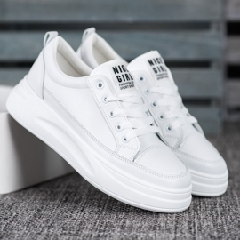 SHELOVET Sneakers auf der Nice Girl Plattform weiß 1