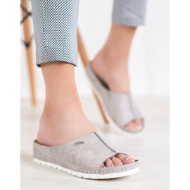 Bequeme VINCEZA Glitzer Hausschuhe grau 1