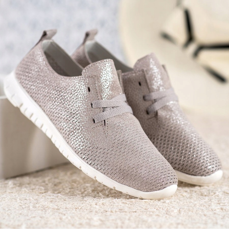 Lederschuhe mit Glitzer VINCEZA beige 1