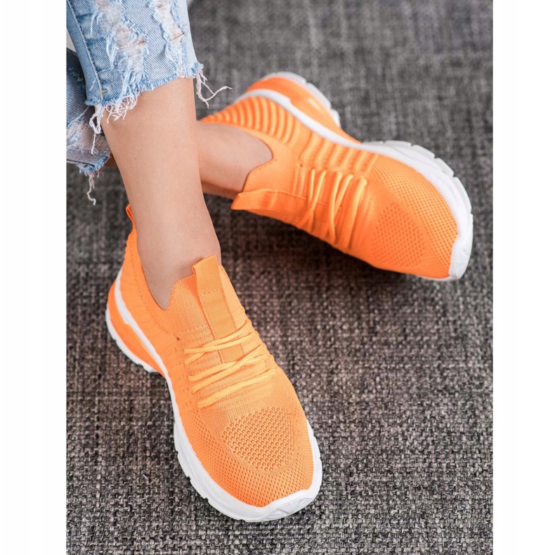 Bella Paris Durchbrochene Turnschuhe orange 1