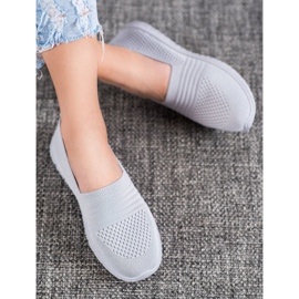 SHELOVET Bequeme durchbrochene Slipons grau 1