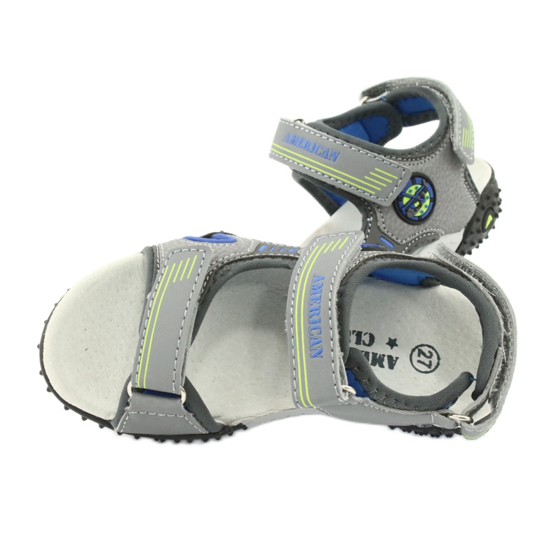 American Club Amerikanische HL20/20 Lederinnensohlensandalen, graublau 4