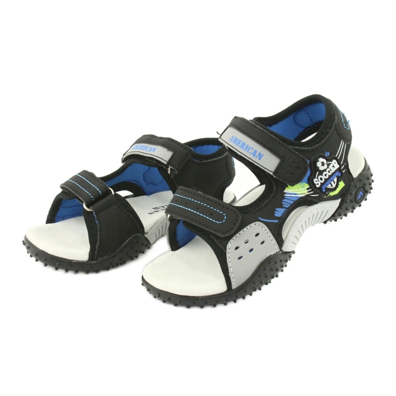 American Club Sandalen Ledereinsatz HL21/20 Schwarz/Blau 2