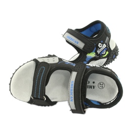 American Club Sandalen Ledereinsatz HL21/20 Schwarz/Blau 4