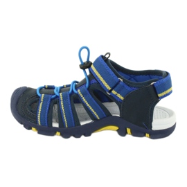 American Club Kindersandalen mit amerikanischer DR01/20 Schaumstoffeinlage marineblau blau gelb 1