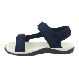 Sandalen mit American Club RL24/20 Ledereinsatz marineblau rosa 1