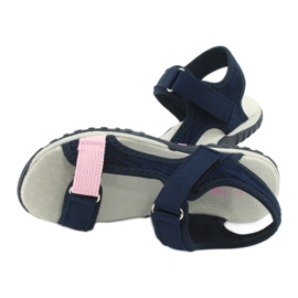 Sandalen mit American Club RL24/20 Ledereinsatz marineblau rosa 5