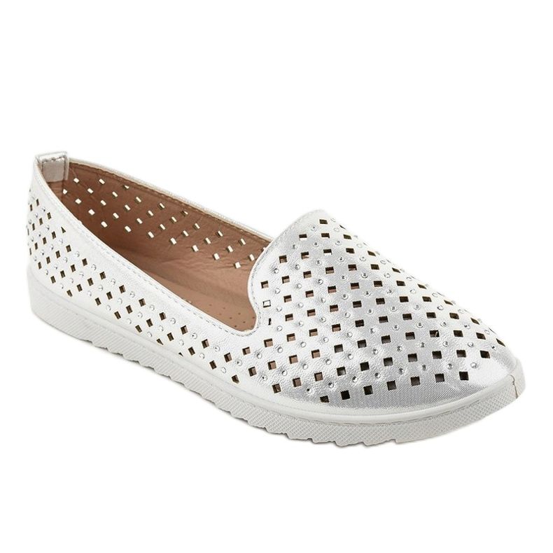 Blaue DY-08 Sneakers mit Lochmuster grau 1