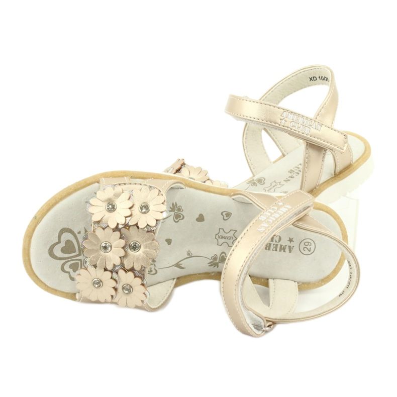 Sandalen Gold mit Blumen und Pailletten American Club XD10/20 golden 4