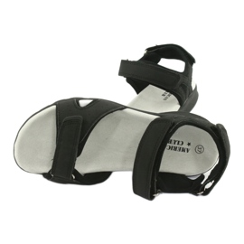 American Club HL15 / 20 schwarze Sportsandalen 4