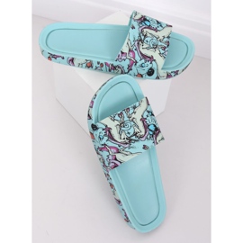 Einhorn blaue Hausschuhe CK83 L.BLUE 2