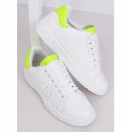 Weiße und neonfarbene Damen-Sneakers LV101P Flugreen gelb 1