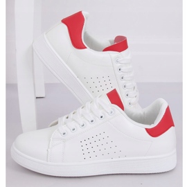 Weiße und rote Sneakers für Damen LV101P Rot 1