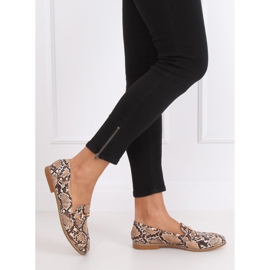 Damen Slipper Schlangenleder T356P Snake Beige 1