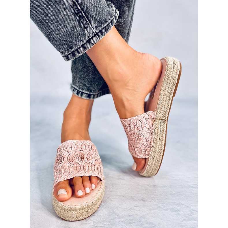 T353P Rosa Espadrilles-Hausschuhe 1