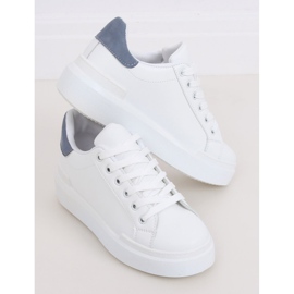 Weiße Damen Sneaker 85-428 WEISS / BLAU 2