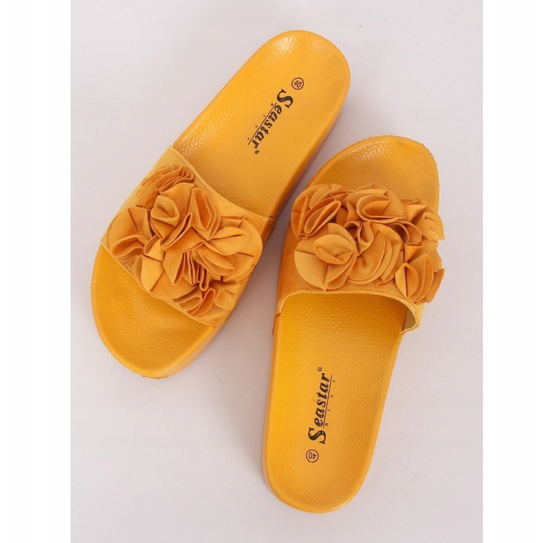 Sandalen mit hohen Sohlen CK148P Gelb orange 1