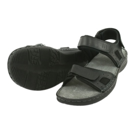 Bequeme American Club CY13/20 Sportsandalen aus Leder schwarz 4