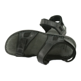 Bequeme American Club CY13/20 Sportsandalen aus Leder schwarz 5