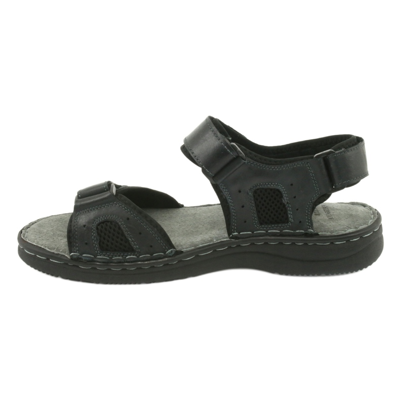Bequeme American Club CY13/20 Sportsandalen aus Leder schwarz 2