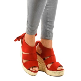 Rote Espadrilles-Keilsandalen 77-77 1