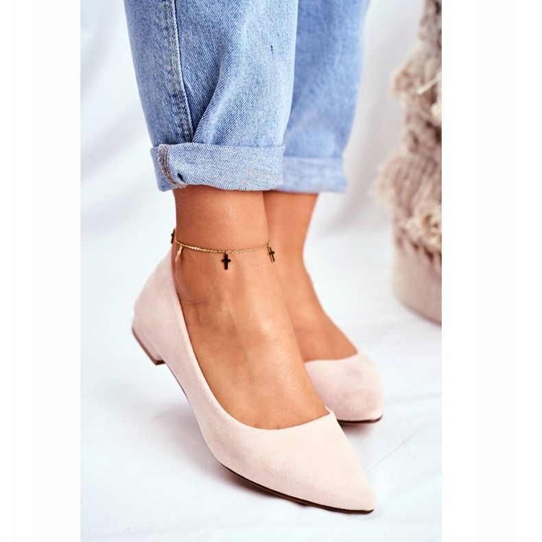 EVE Ballerinas für Damen in Spitz Wildleder Beige Westley 2