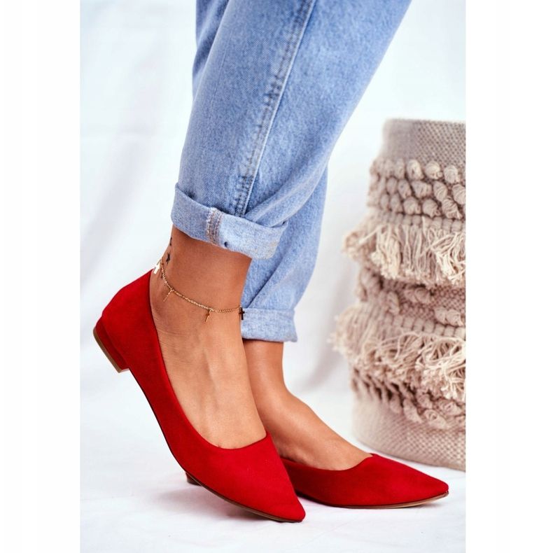 EVE Ballerinas für Damen in Spitz Wildleder Rot Westley 1