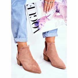 Bellucci Damenstiefel mit Absatz Wildleder Openwork Pink Margate rosa 1