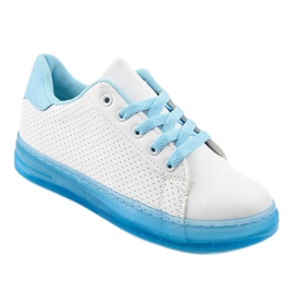 Weiße Turnschuhe H-33 Turnschuhe blau 1
