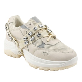Modische beige Sportschuhe A88-68 1