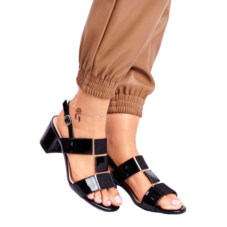 Sandalen mit niedrigem Absatz Sergio Leone SK910 schwarz 1